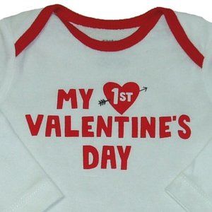 Baby My 1st Valentine's Day Bodysuit Boys Girls Unisex Tee